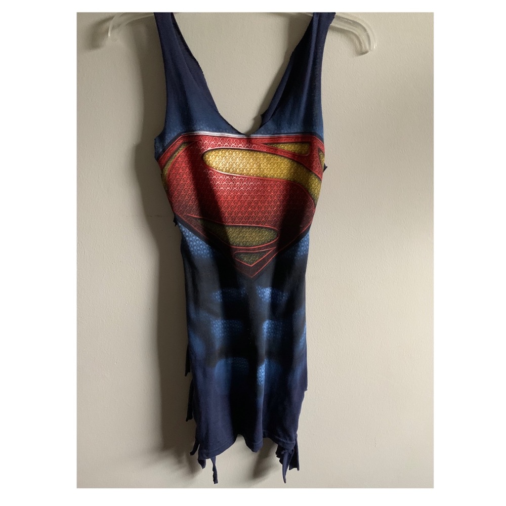NWOT-UNIQUE CUT- Superman dress women’s S